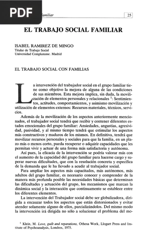 El trabajo social familiar (Artículo)