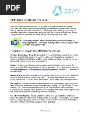 Getting a Good Night’s Sleep (Inglés) (Artículo)