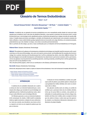 Glossário de Termos Endodônticos (Portugués) (Artículo)