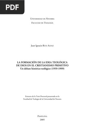 La formación de la idea teológica de Dios en el cristianismo primitivo