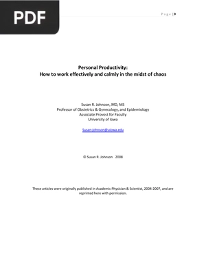 Personal Productivity: How to work effectively and calmly in the midst of chaos (Inglés)