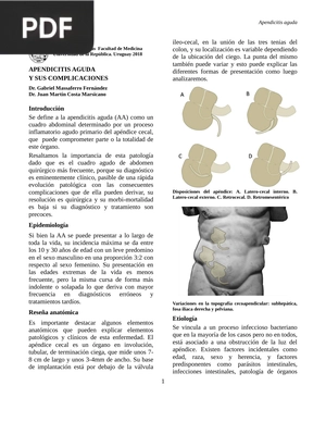 Apendicitis aguda y sus complicaciones (Artículo)