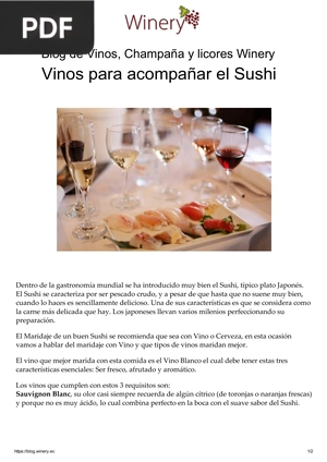 Blog de Vinos, Champaña y licores Winery Vinos para acompañar el Sushi (Articulo)