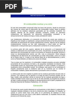 El combustible nuclear y su ciclo (Articulo)