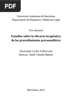 Estudios sobre la eficacia terapéutica de los procedimientos psicoanalíticos