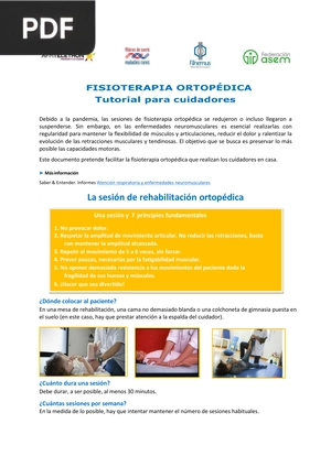 Fisioterapia ortopédica tutorial para cuidadores (Articulo)