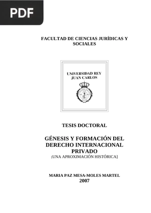 Génesis y formación del Derecho internacional privado