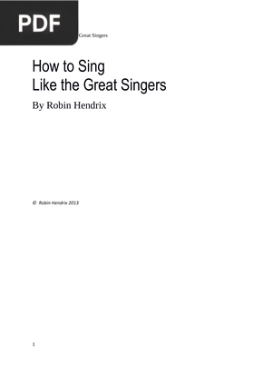 How to Sing Like the Great Singers