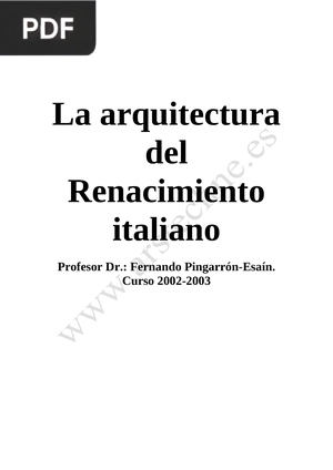 La arquitectura del Renacimiento italiano