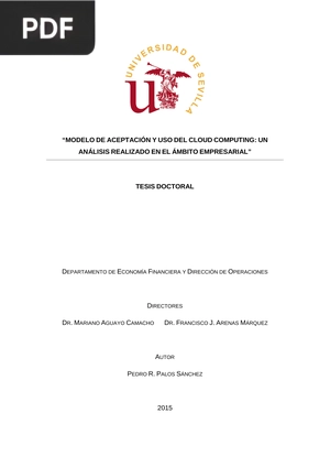 Modelo de aceptación y uso del cloud computing: un análisis realizado en el ámbito empresarial