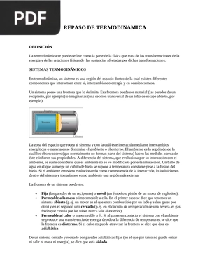 Repaso de termodinámica