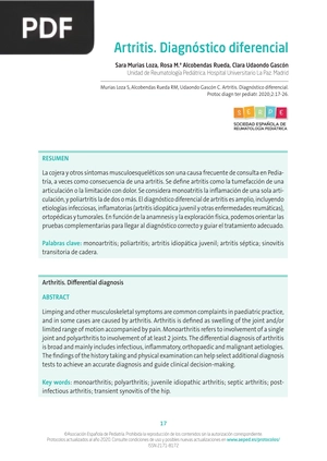 Artritis. Diagnóstico diferencial