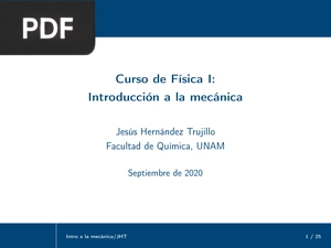 Curso de física I, introducción a la mecánica