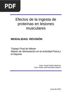 Efectos de la ingesta de proteínas en lesiones musculares