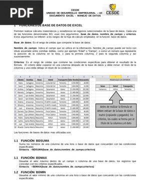 Funciones de bases de datos en excel (Artículo)