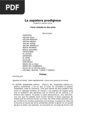 La zapatera prodigiosa