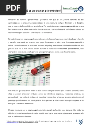 ¿Qué es un examen psicométrico? (Articulo)