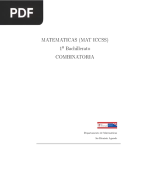 Matemáticas (MAT ICCSS)1º Bachillerato Combinatoria