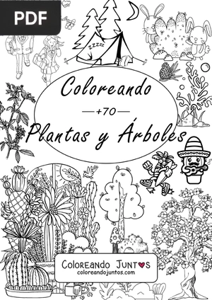 Libro de Plantas y Árboles para Colorear