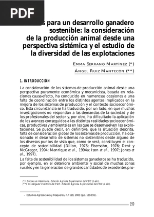 Bases para un desarrollo ganadero sostenible: la consideración de la producción animal desde una perspectiva sistémica y el estudio de la diversidad de las explotaciones