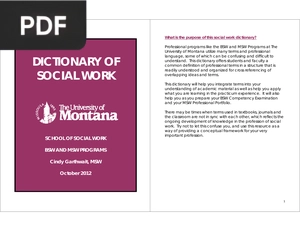 Dictionary of social work (Inglés)