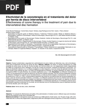 Efectividad de la ozonoterapia en el tratamiento del dolor por hernia de disco intervertebral