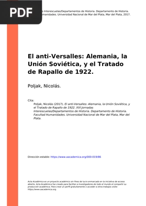 El anti-Versalles: Alemania, la Unión Soviética, y el Tratado de Rapallo de 1922