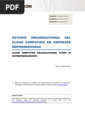 Estudio organizacional del cloud computing en empresas emprendedoras