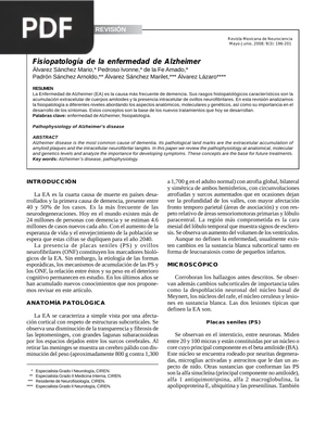 Fisiopatología de la enfermedad de Alzheimer (Artículo)