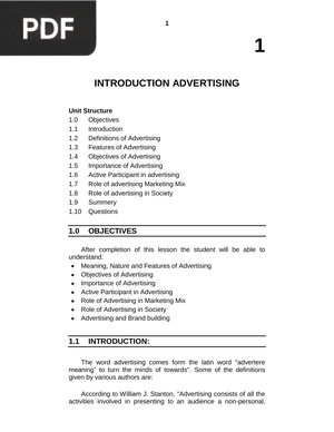 Introduction advertising (Inglés)