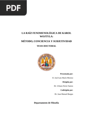 La Raíz Fenomenológica de Karol Wojtyla: Método, Conciencia y Subjetividad