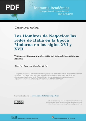 Los Hombres de Negocios: las redes de Italia en la Época Moderna en los siglos XVIy XVII