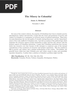 The Misery in Colombia (inglés)