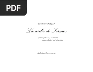 The life of Lazarillo de Tormes his fortune and adversities (Inglés)