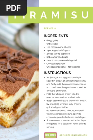 Tiramisu (Inglés)