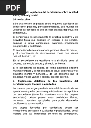 Beneficios de la práctica del senderismo sobre la salud física, mental y social