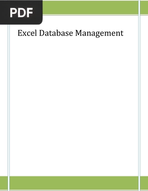 Excel database management (Inglés)