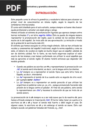 Funciones comunicativas y gramática elemental.