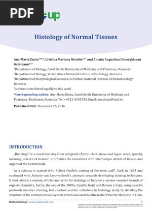 Histology of Normal Tissues (Inglés)