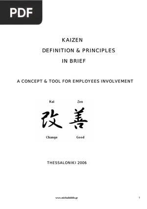 Kaizen deinition & principles in brieff (Inglés)