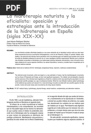 La hidroterapia naturista y la oficialista (Articulo)