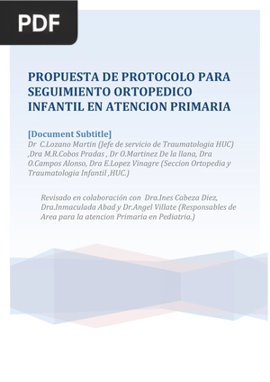 Propuesta de protocolo para seguimiento ortopédico infantil en atención primaria