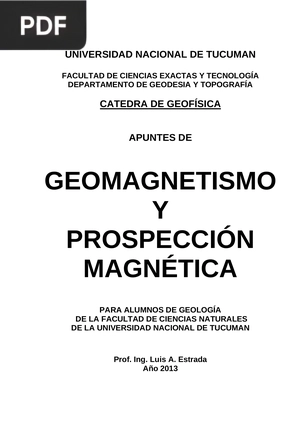 Apuntes de geomagnetismo y prospección magnética