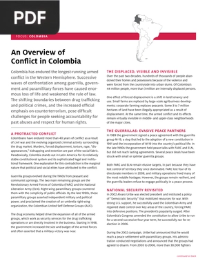 An Overview of Conflict in Colombia (inglés) (artículo)