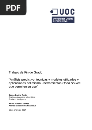 Análisis predictivo: técnicas y modelos utilizados y aplicaciones del mismo