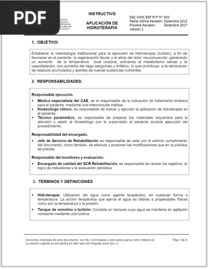 Aplicacion de la hidroterapia (Articulo)