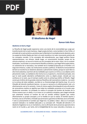 El idealismo de Hegel