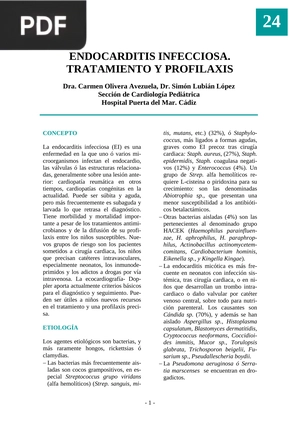 Endocarditis Infecciosa: Tratamiento Y Profilaxis