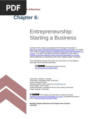 Entrepreneurship: Starting a Business (Inglés)