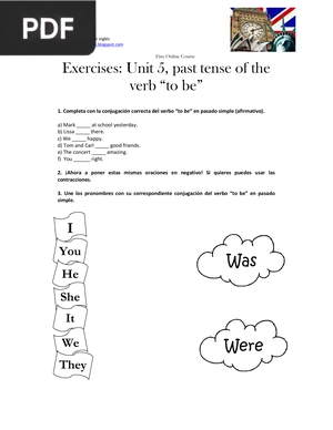 Exercises: Unit 5, past tense of the verb “to be”